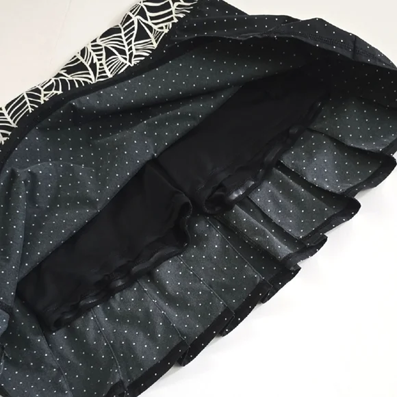 Lululemon Pace Setter Skort Skirt Sweet Polk Spot Black Pretty Palm Pleated Sz 4 - Picture 10 of 14